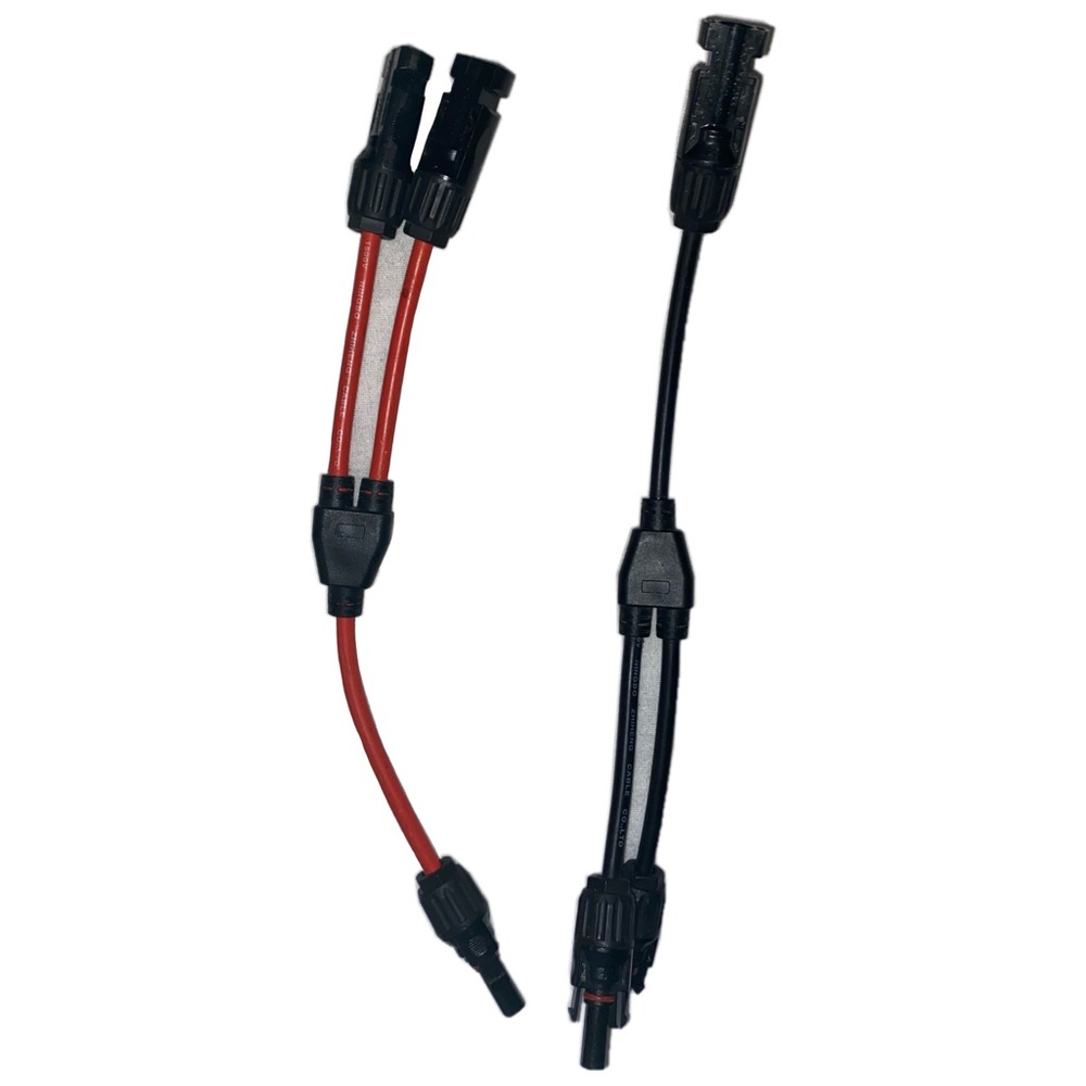 Solar Connectors Y Branch Parallel Adapter 10AWG Cables for Solar Panel, 2PCS